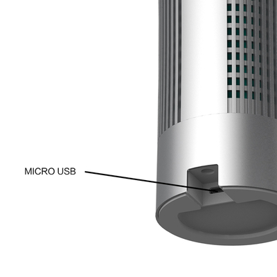 Máy lọc không khí Ionizer ô tô di động mini Bộ lọc Hepa Vỏ hợp kim nhôm