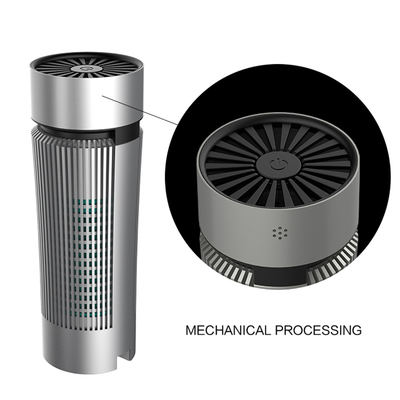 Máy lọc không khí Ionizer ô tô di động mini Bộ lọc Hepa Vỏ hợp kim nhôm