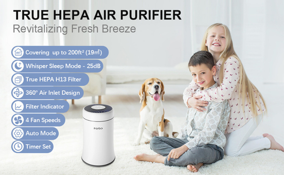 Máy lọc không khí Anion mini để bàn với Bộ lọc Hepa Giấy chứng nhận KC